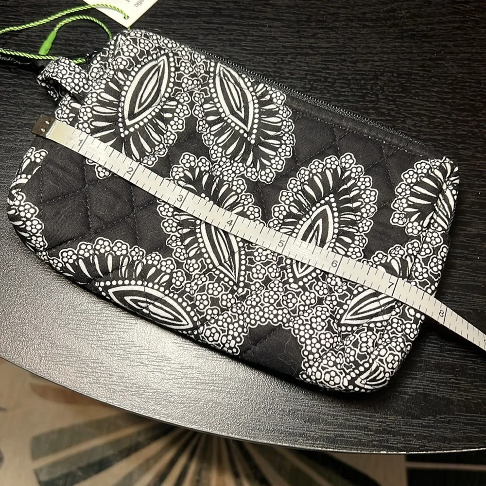 Vera Bradley Black and White Quilted Blanco Bouquet Small Cosmetic Bag